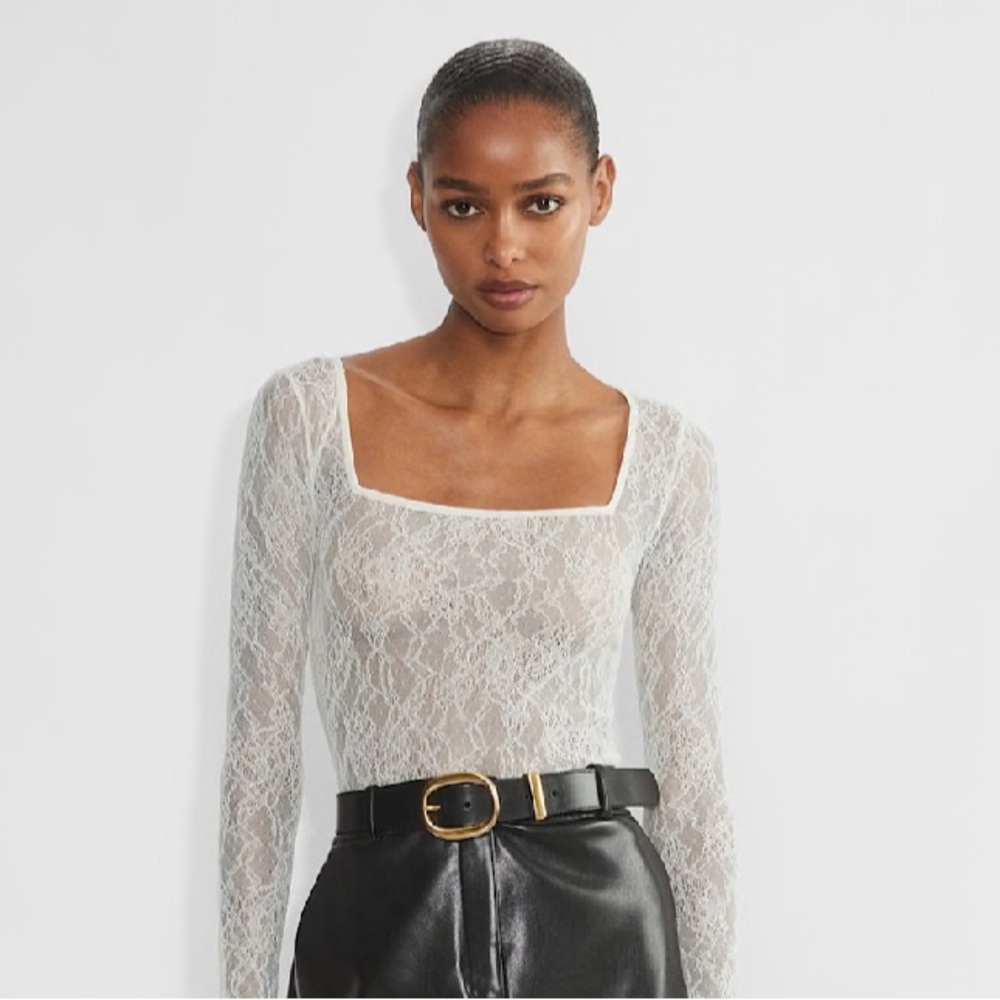 Aritzia TEN Reverie Lace Square Neck Bodysuit